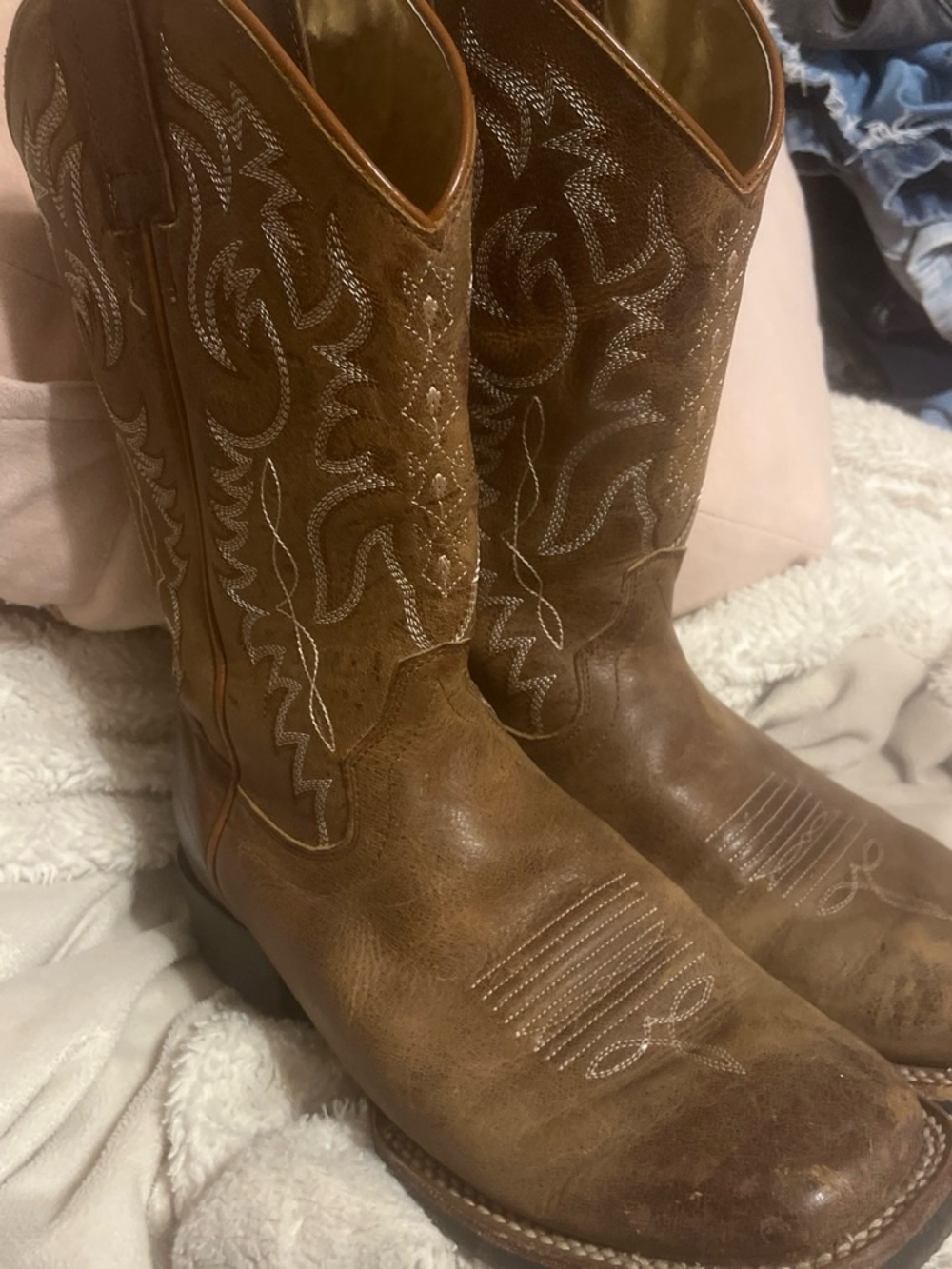 Women's Brown Embroidered Western Cowboy Boots